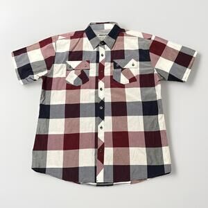 Ablanche New York Men's Shirt Plaid Multicolor Short Sleeve Button Up‎ Size 3XL